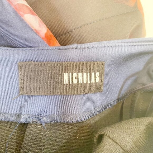 Nicholas red white blue floral fitted silk asymmetrical mini dress needs repair - Picture 8 of 10